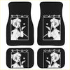 Black car floor mats with white sailor moon illustration and japanese text セーラームーン perfect for custom rides