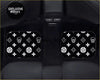 Custom skull shuriken black car floor mats with white skull and diamond pattern inspired by louis vuitton design