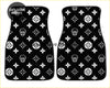 Custom skull shuriken black car floor mats with white skull and diamond pattern for a stylish interior look