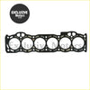 Black cylinder head gasket for toyota altezza 24v 1gfe with five circular openings and textured surface