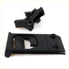 Black plastic dash cup holder track left with integrated latch and grip contours for toyota hilux kun15 2004-2016