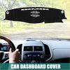 Dashboard cover black polyester non slip mat with white zebra stripes and circular cutouts for toyota crown