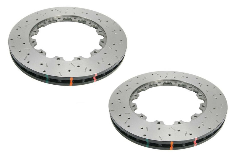 DBA T3 5000 Drilled Dimpled Replacement Brake Rotor Pair