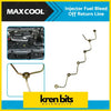 Metallic gold bent metal diesel injector fuel rail pipe with loops and fittings for nissan patrol gu y61 gq y60 td42