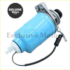 Light blue cylindrical diesel prime pump with metallic fittings and black cable for nissan e23 e24 d22 vanette c22 c23