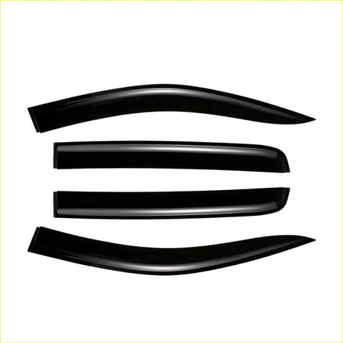 Set of four black glossy vinyl window visors for dmax and bt50 2021 models for car ventilation and sun protection