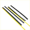 Black rubber windshield wiper blades with yellow measuring tape for door belt moulding on toyota hilux 4dr 2004-2015