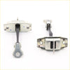 Silver metal car door latch with black rubber pull cord for door check stop strap set toyota hilux 2004-2015