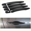 Black plastic door handle covers for nissan navara np300 2015-2020 with sleek glossy matte black contoured design