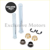 Set of metallic cylindrical door hinge pins and brass bushings with black o-rings for dodge ram truck repair kit