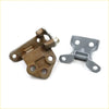 Bronze and gray metal door hinge upper lower with circular mounting holes for isuzu faster holden rodeo bedford kb