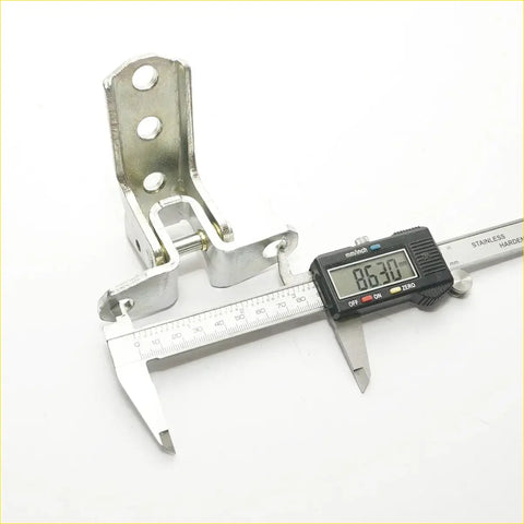 Silver metal door hinge bracket with three holes and hinge measured by caliper for mitsubishi triton l200 2005-2015