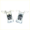 Silver metal door hinge latches with black rubber inserts and screws for ford fairmont lincoln zephyr futura