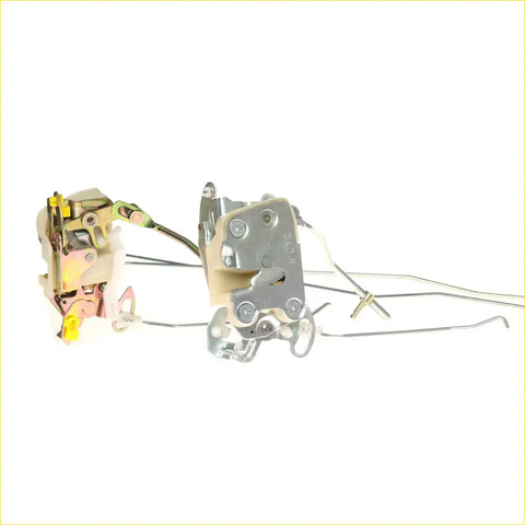 Silver and beige metal door lock actuator latch with springs and levers for Mazda Bravo B-Series 1998-2006 back side