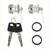 Silver metal car door lock cylinders with black plastic key inserts and keys for ford f350 f150 f250 super duty