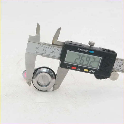 Shiny chrome door lock keyhole cover for nissan sentra b14 measured 26.92 mm with digital calipers