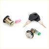 Chrome finished car door lock cylinder with black rubber trim and matching keys for nissan sentra lucino 200sx 1995 2000