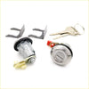 Silver door lock cylinder with keys and mounting brackets for mazda rx4 929 luce coupe 1973-1986