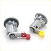 Silver car ignition cylinder with red and yellow plastic parts for mitsubishi fuso fighter door lock 1984-1992 back side