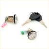 Two chrome car door lock cylinders with black key blanks for nissan sunny sentra nx1600 1990-1995