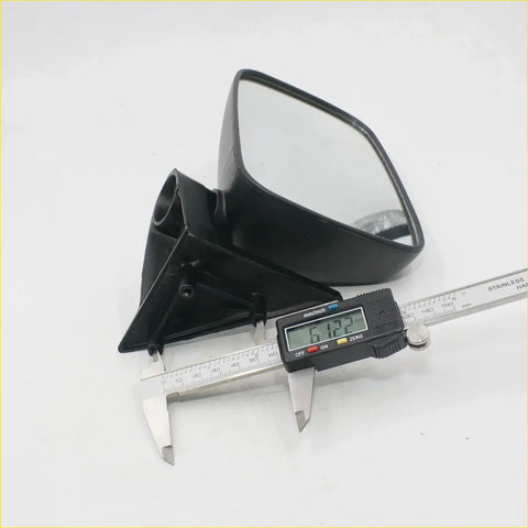 Black plastic door mirror with rectangular reflective surface and angular housing for mazda b-series 1985-1998