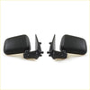 Black plastic side view door mirrors with sleek rectangular design and mounting brackets for toyota hilux surf tiger 1997-2005