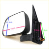 Black plastic door mirror for Toyota Hilux Surf Tiger 1997-2005 with rectangular reflective surface and mounting bracket