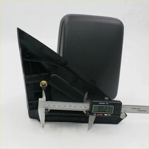 Black plastic side mirror with sturdy angular housing and sleek curved glass for Mitsubishi L200 Strada 2005-2015