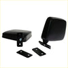 Black rectangular side view door mirror with mounting brackets and hardware for nissan datsun 120y ute back side view