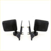 Black plastic door mirrors with rectangular reflective surface and mounting brackets for mitsubishi l200 triton 1986-1996