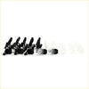 Black plastic clip-on door panel fasteners with clear silicone tips for Toyota Hilux 1979-1997