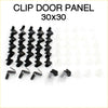Black plastic door panel clip for Toyota Hilux 1979-1997 shown from the back side 30x30 size