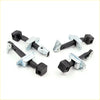 Black and silver door strap stopper set for Mitsubishi l200 triton gl sportero with plastic and metal latch handles back view