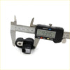Black plastic door switch assembly for nissan quest elgrand 2011-2013 being measured with digital caliper