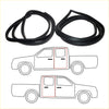 Black rubber door weatherstrip seal strips for toyota hilux rn10 2d ute 1968-1972 shown from the back side