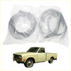 Two black rubber door weatherstrip seals in clear bags for classic nissan datsun 520 521 1966-1972 cars