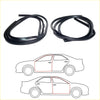 Black rubber weather stripping seals for nissan datsun sunny coupe b110 kb110 with application diagrams shown coiled