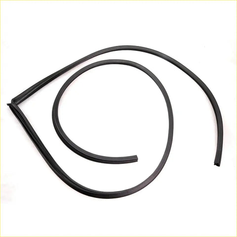 Black rubber door weatherstrip seal for Nissan Datsun Fairlady Z S30 240Z 260Z 280Z shown from the back side