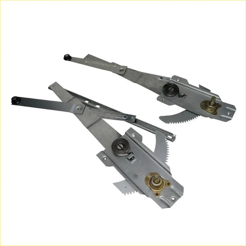 Silver metal door window regulator set lh with brass gears and black rubber tips for 1972-1979 nissan datsun ute 620