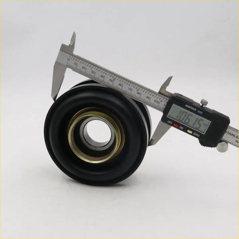 Black rubber drive shaft center bearing with brass inner ring measured by digital caliper for nissan fairlady z