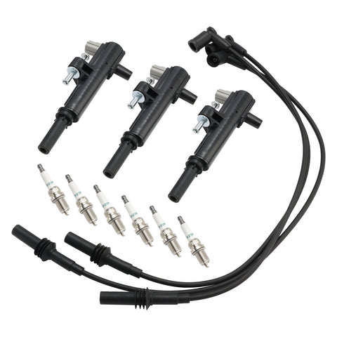 Jeep Liberty 3.7L V6 3x Ignition Coil+6x Spark Plug+3x Wire UF640