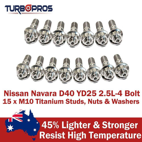 Nissan Navara D40 YD25 2.5L-4 Bolt Titanium Exhaust Manifold&Turbo Stud Kit