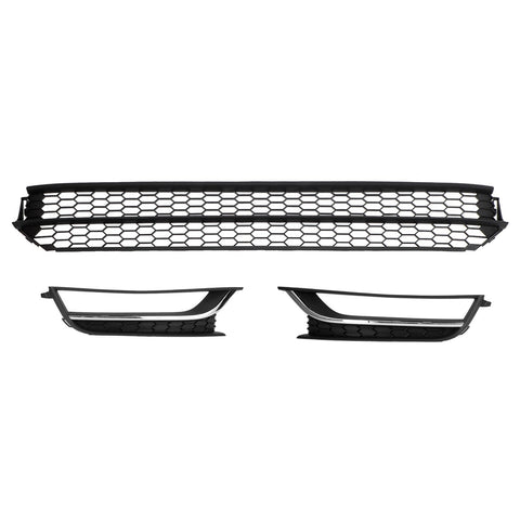 VW Passat 12-15 Front Lower Grille Fog Light Cover Black/Chrome