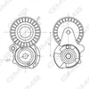GMB Belt Tensioner V-Ribbed Belt GAT20410