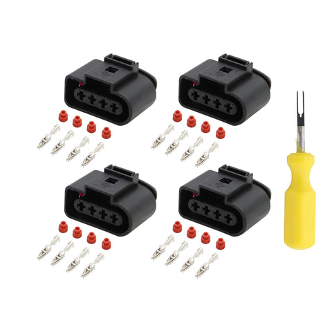Audi / VW 4B0973724 Ignition Coil Connector Repair Kit 4x 4-Way Female Suitable