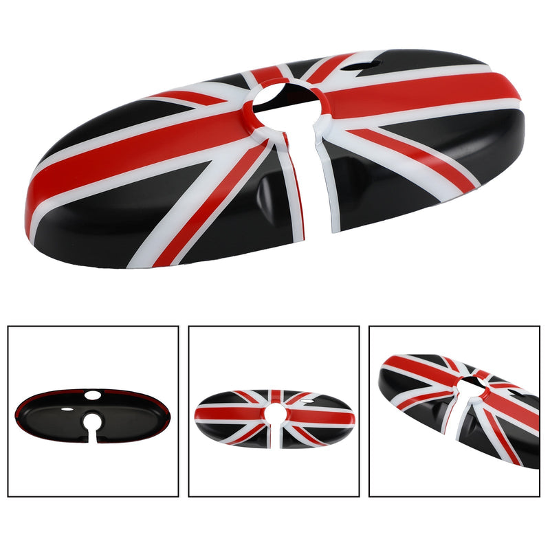 MINI Cooper R55 R56 R57 Black Red 06-13 Union Jack Mirror Cover
