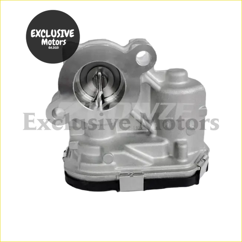 Silver metallic engine throttle body with central circular opening and mechanical parts for nissan x-trail egr valve