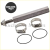 Silver metallic hexagonal bolt with threaded shaft and clamps plus black rubber o-rings for dodge ram egr delete kit