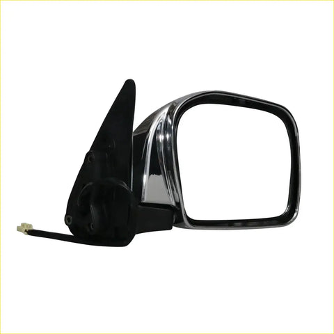 Electric door mirror left for toyota hilux 4wd 1997-2005 black and chrome with sleek rectangular reflective surface