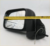Black plastic electric door mirror with rectangular glass and wiring showing back for nissan navara d22 1997-2004